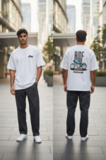 Retro Motorcycle Graphic Oversized T-Shirt - Image 3