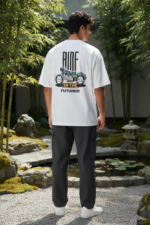 Retro Motorcycle Graphic Oversized T-Shirt - Image 2