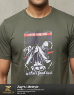 Men’s Olive Green "Primal Tribe" Graphic T-Shirt - Image 3