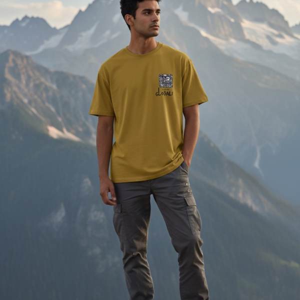 Men’s Premium Ochre Yellow Graphic T-Shirt