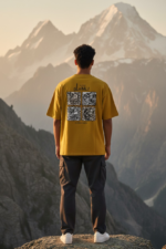 Men’s Premium Ochre Yellow Graphic T-Shirt - Image 2