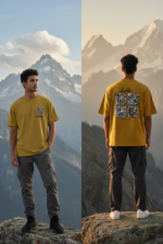 Men’s Premium Ochre Yellow Graphic T-Shirt - Image 3