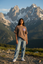 Minimal Earth Tone Oversized T-Shirt for Women