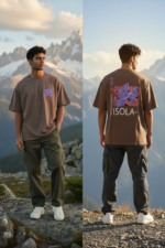 Minimal Earth Tone Oversized T-Shirt for Men - Image 5