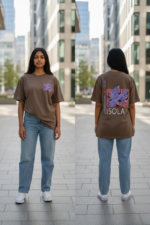 Minimal Earth Tone Oversized T-Shirt for Women - Image 3