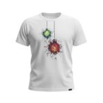 Trendy Paint Splash Bulb Print White T-Shirt for Girls - Image 2