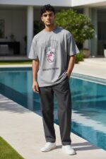 Reality Mask Graphic Oversized T-Shirt for Men