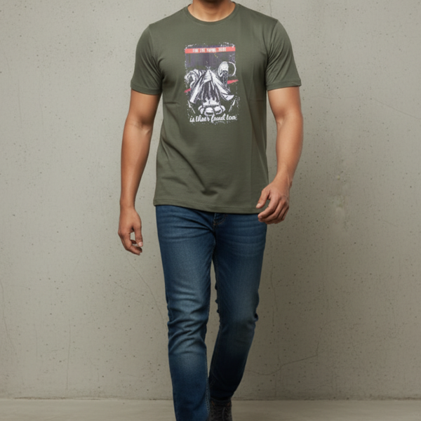 Men’s Olive Green "Primal Tribe" Graphic T-Shirt